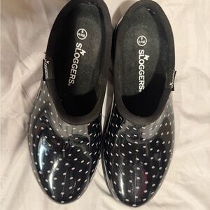 Sloggers Black and White Polka Dot Clogs